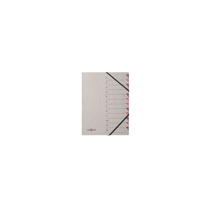 PAGNA Trieur "Easy Grey", A4, 12 compartiments, gris / lilas