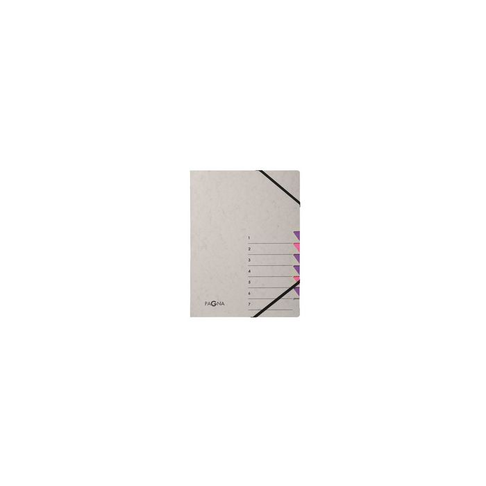 PAGNA Trieur "Easy Grey", A4, 7 compartiments, gris / lilas