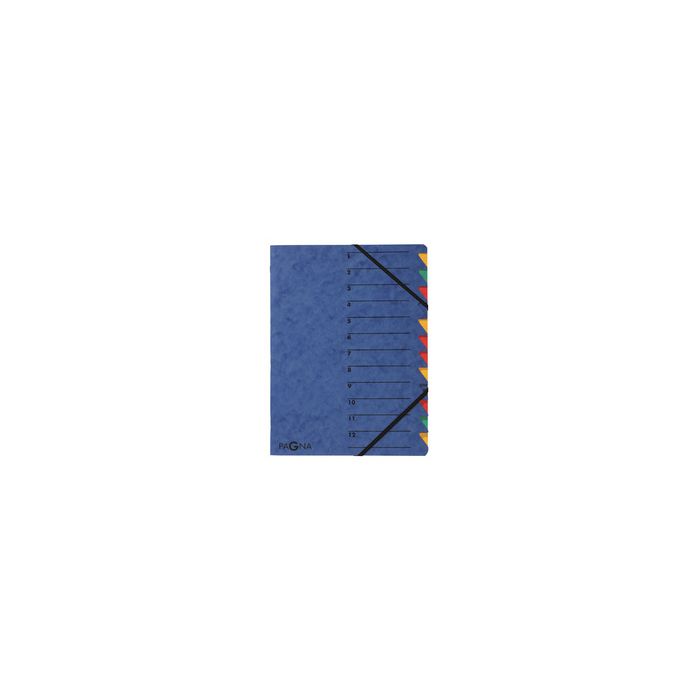 PAGNA trieur "EASY", A4, carton, 12 compartients, bleu