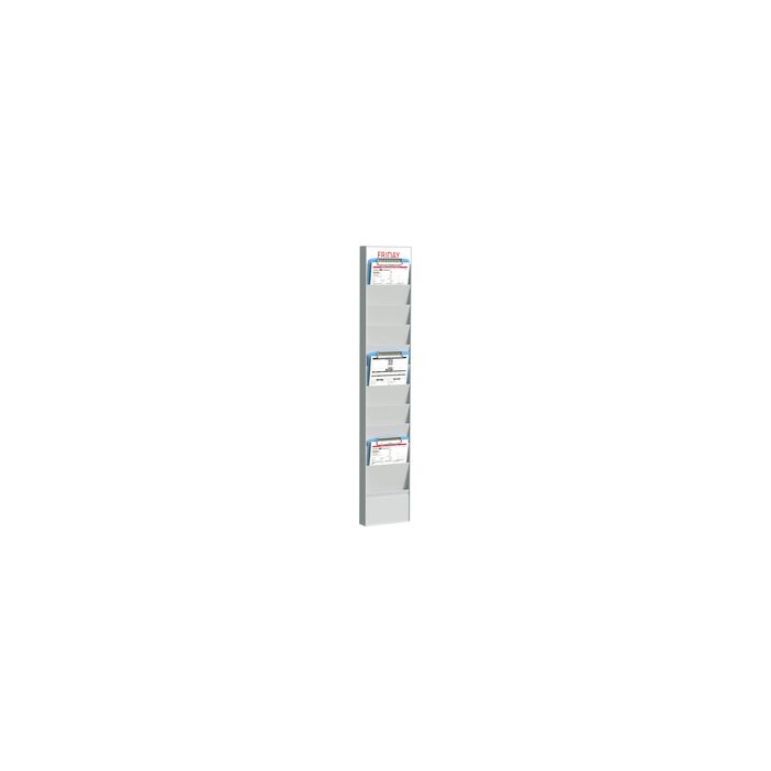PAPERFLOW Planificateur de bureau mural, 10 casiers, gris