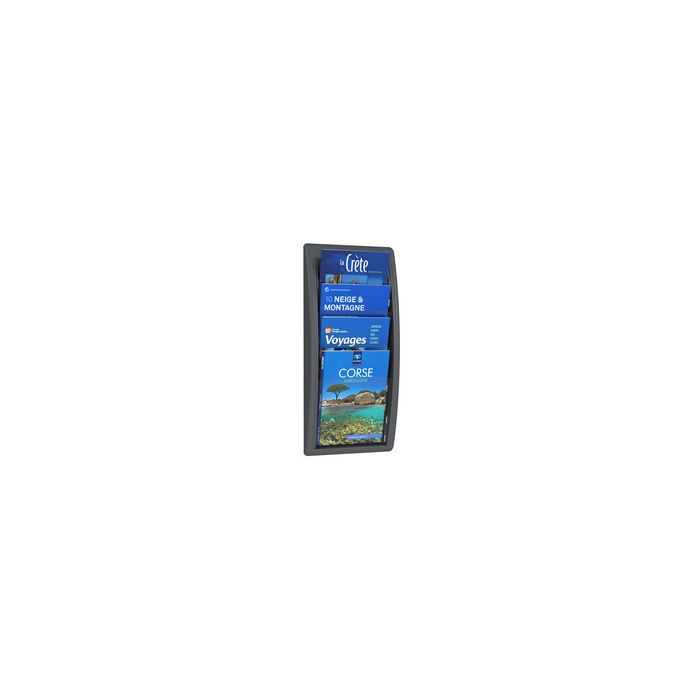 PAPERFLOW Porte-brochures mural Quick fit, A4, anthracite