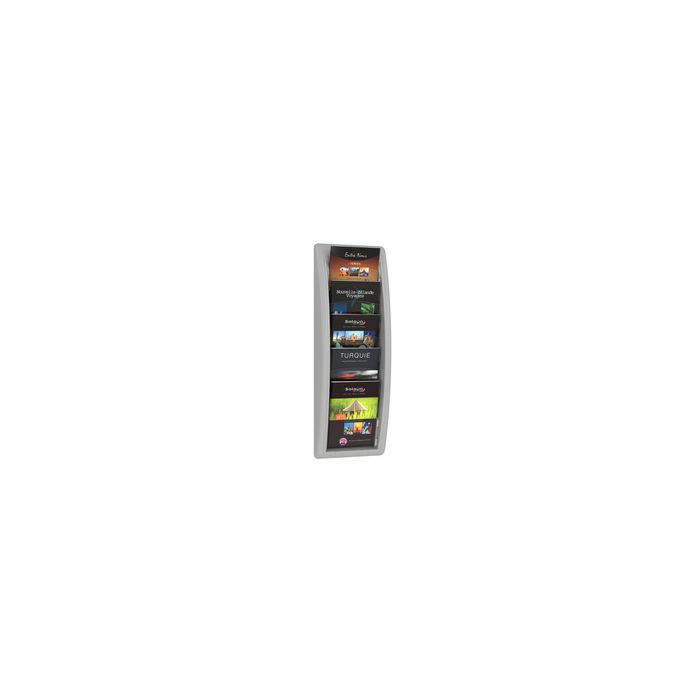PAPERFLOW Porte-brochures mural Quick fit, A5, gris