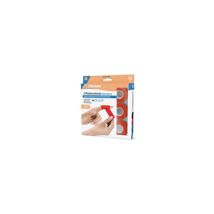 PAPSTAR Pansement, auto-adhésif, 9 rouleaux, rouge