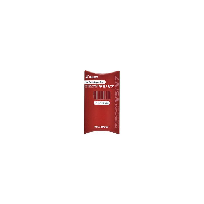PILOT Cartouches d'encre pour Stylo roller V5/V7, rouge