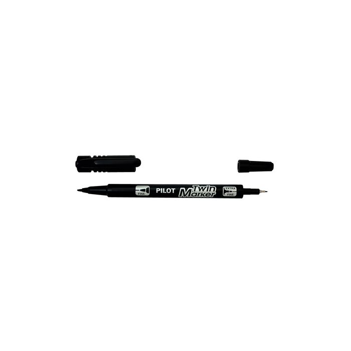 PILOT Marqueur permanent Twin Marker, BONUS PACK, noir