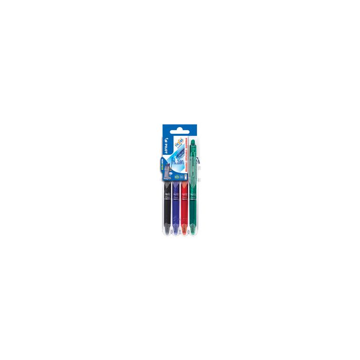 PILOT Stylo roller FRIXION BALL CLICKER 07 Set2Go, étui de 4