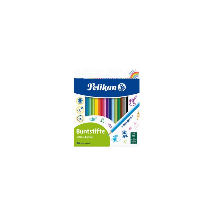 Pelikan Crayons de couleur standard, étui en carton de 24,