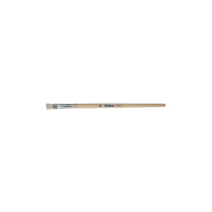 Pelikan Pinceau à soie 613 F, N. 6, manche en bois non laqué