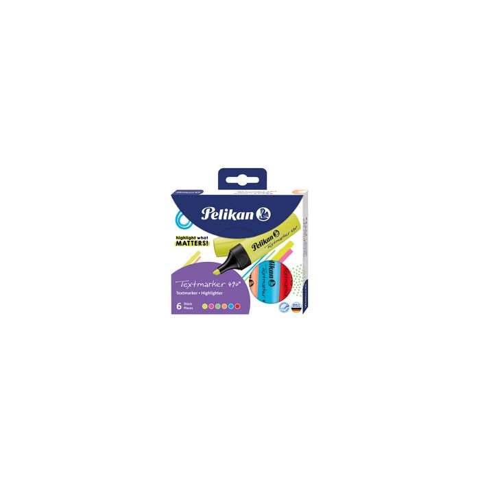 Pelikan Surligneur Textmarker 490, étui de 6, assorti