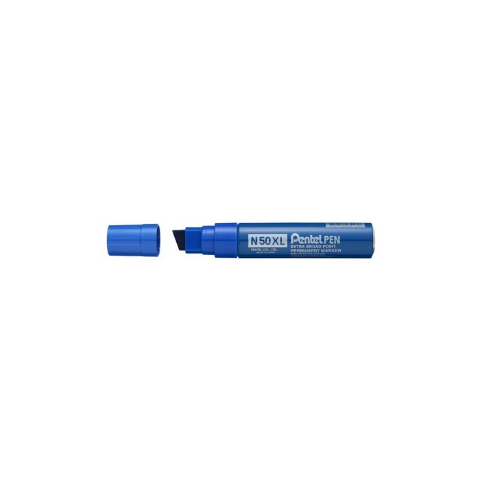 Pentel Marqueur permanent N50XL, pointe biseautée, bleu