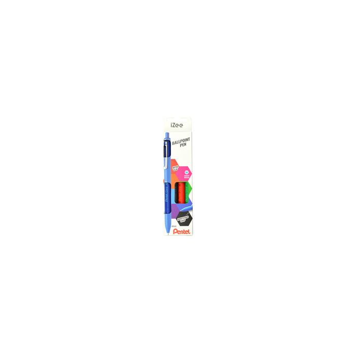 Pentel Stylo à bille rétractable iZee, étui de 4, BASIC