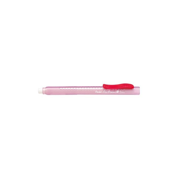 Pentel Stylo-gomme ClicEraser2 ZE11T, rouge-transparent