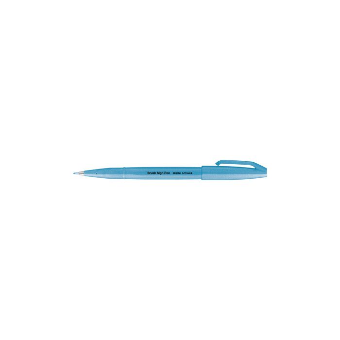 PentelArts Stylo feutre Brush Sign Pen SES15, bleu fluo