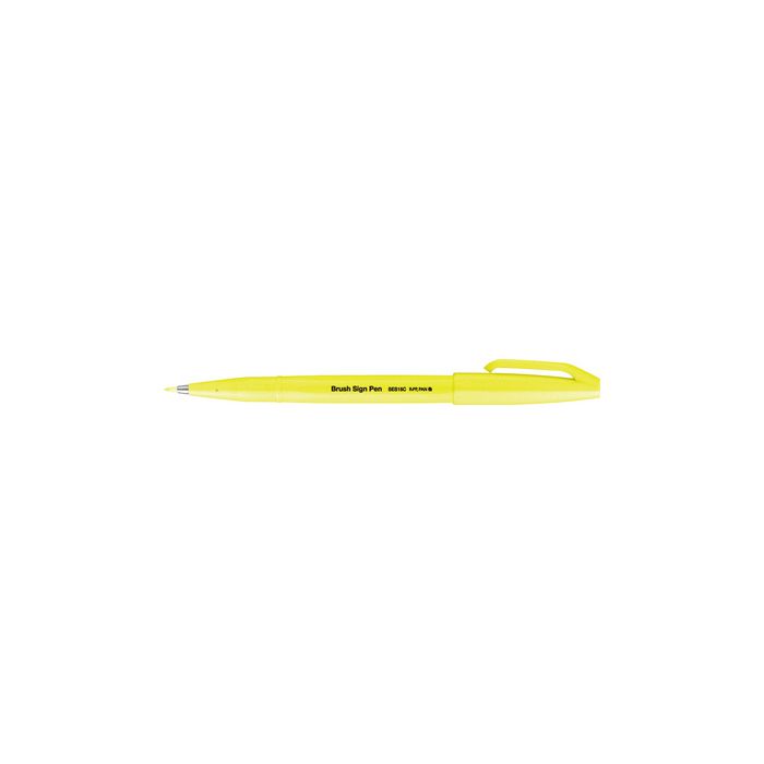 PentelArts Stylo feutre Brush Sign Pen SES15, jaune fluo