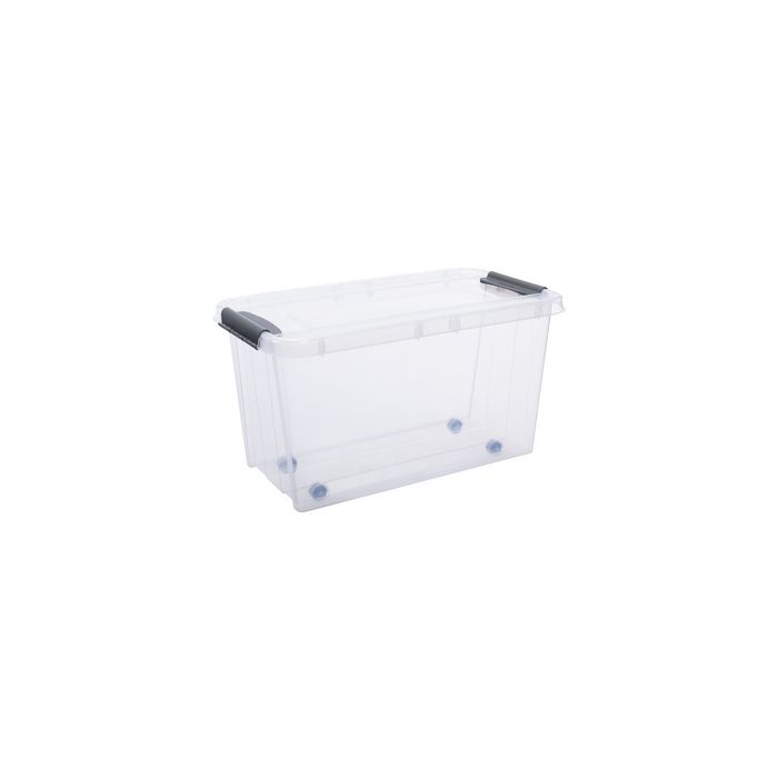 Plast team Boîte de rangement PROBOX à roulettes, 70 litres