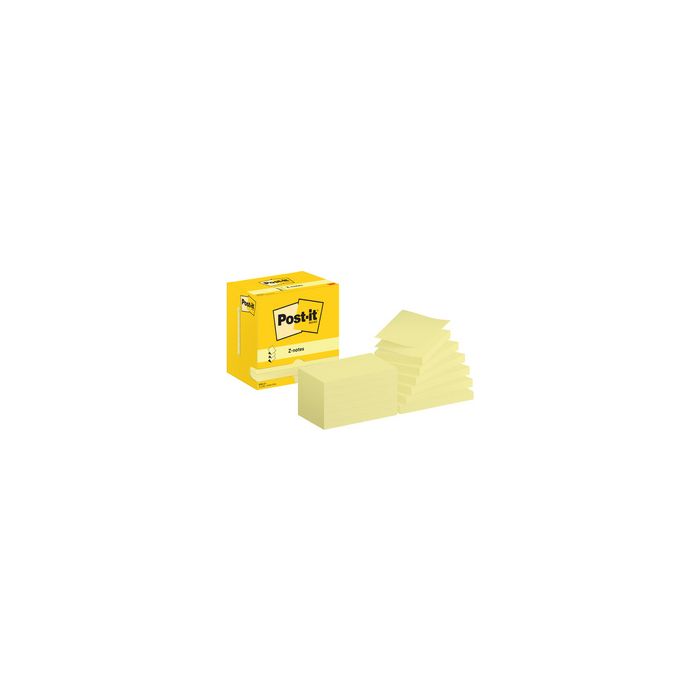 Post-it Bloc-note adhésif Z-Notes, 127 x 76 mm, jaune
