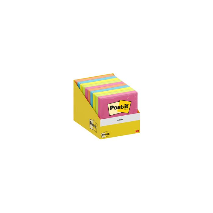 Post-it Bloc-note adhésif notes, 76 x 76 mm, assorti x10