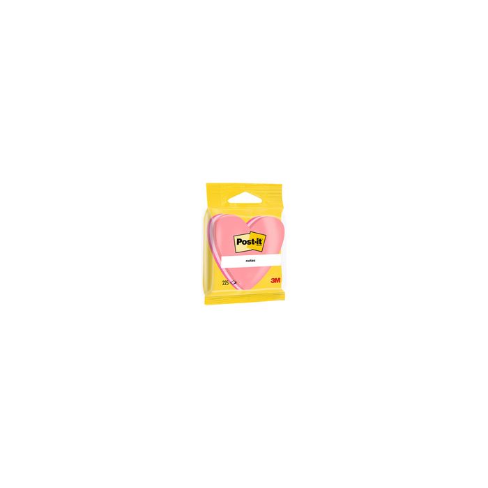 Post-it Bloc-note adhésif, en forme de coeur, 70 x 70 mm
