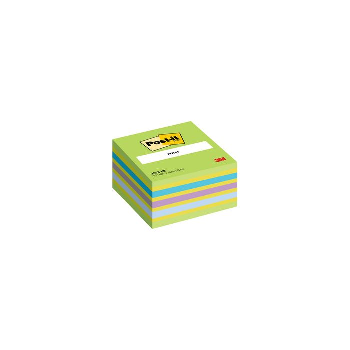 Post-it Bloc-note cube notes, 76 x 76 mm, bleu/vert