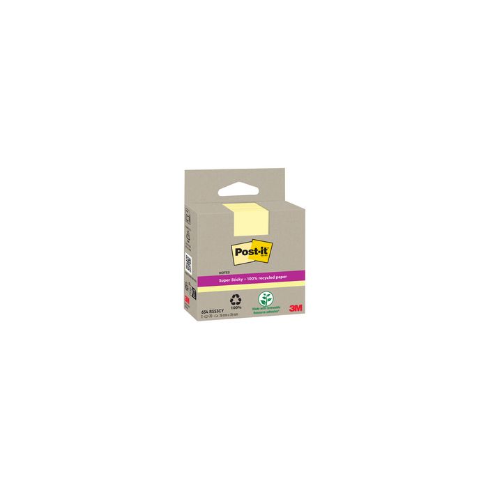 Post-it Bloc-note super sticky Recycling notes, jaune