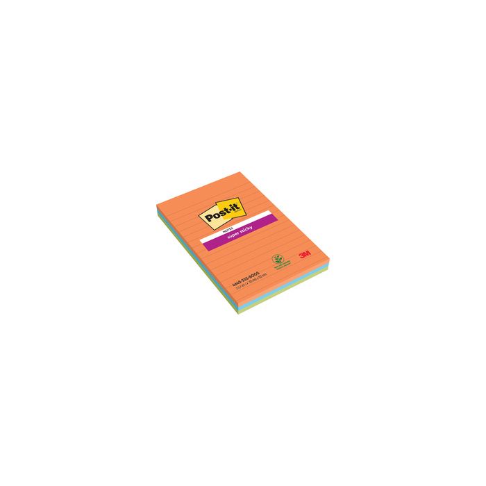 Post-it Bloc-note super sticky notes, 101 x 152 mm, ligné
