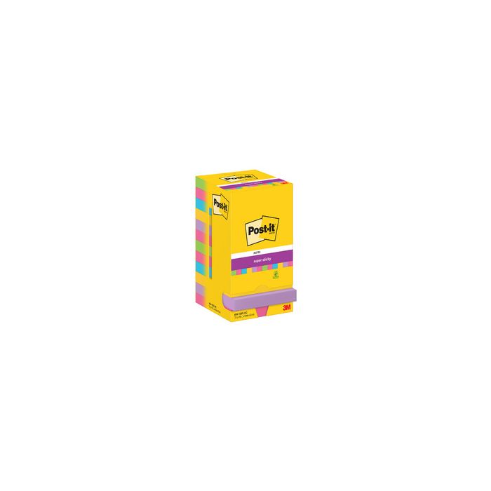 Post-it Bloc-note super sticky notes, 76 x 76 mm, Neon