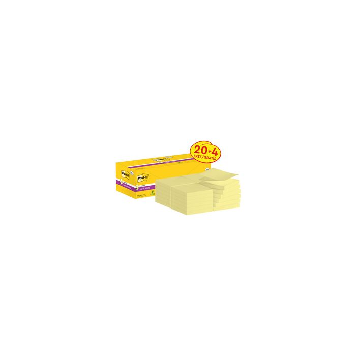 Post-it Bloc-note super sticky z-notes, 76 x 76 mm, 20+4