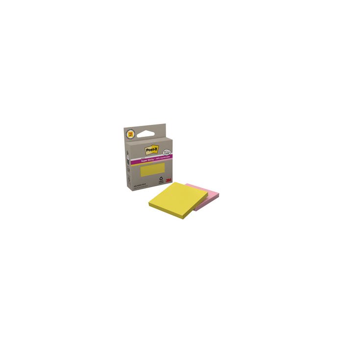 Post-it Bloc-notes Super Sticky Recycling Notes, rose/jaune