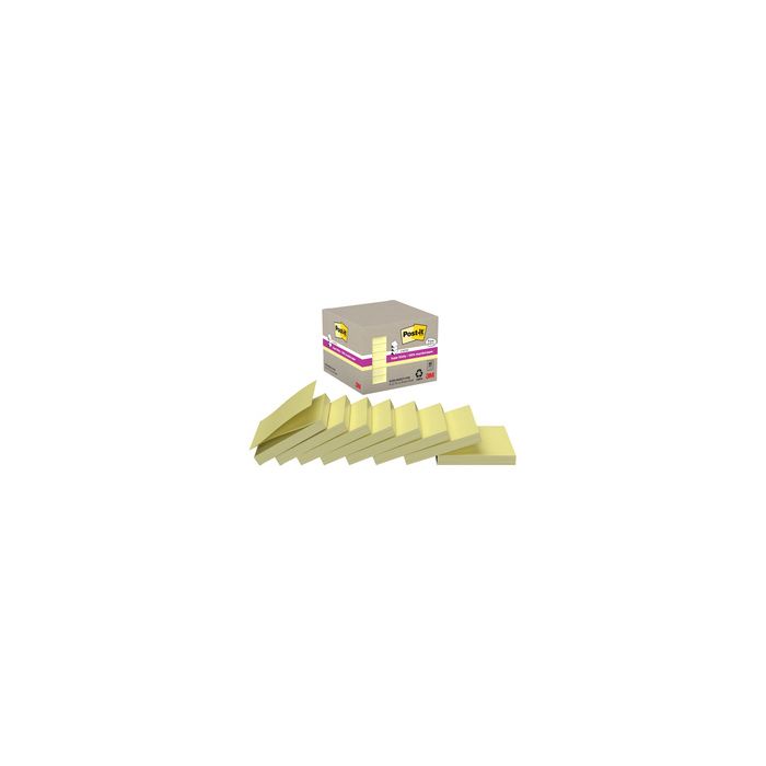 Post-it Bloc-notes super sticky Recycling Z-Notes, jaune