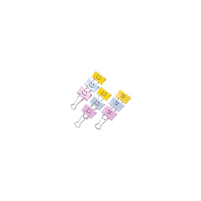 RAPESCO Pince double clip, (L)32 mm, jaune, émoticône