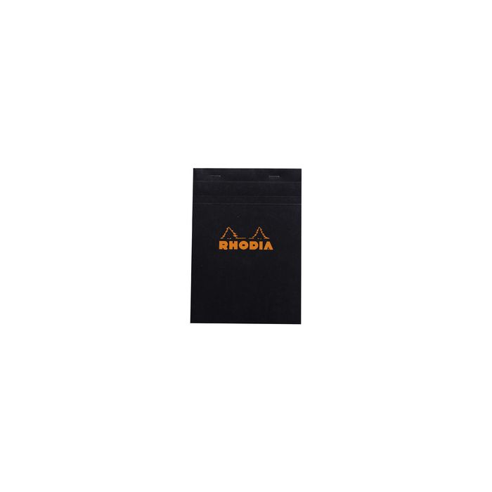 RHODIA Bloc agrafé No. 16, format A5, quadrillé 5x5, noir