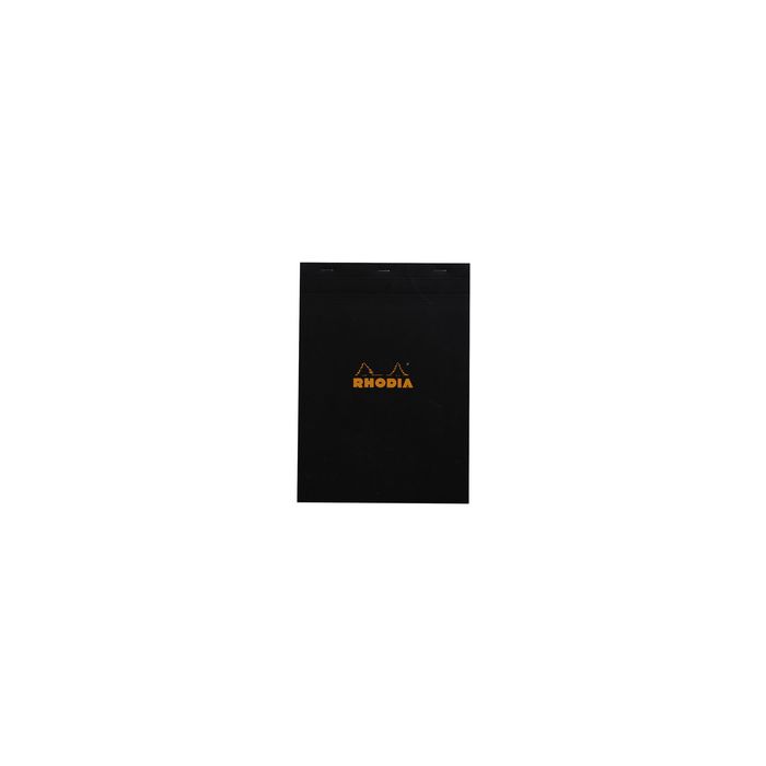 RHODIA Bloc agrafé No. 18, format A4, quadrillé 5x5, noir