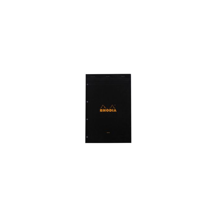 RHODIA Bloc agrafé No. 20, format A4+, Seyès, noir