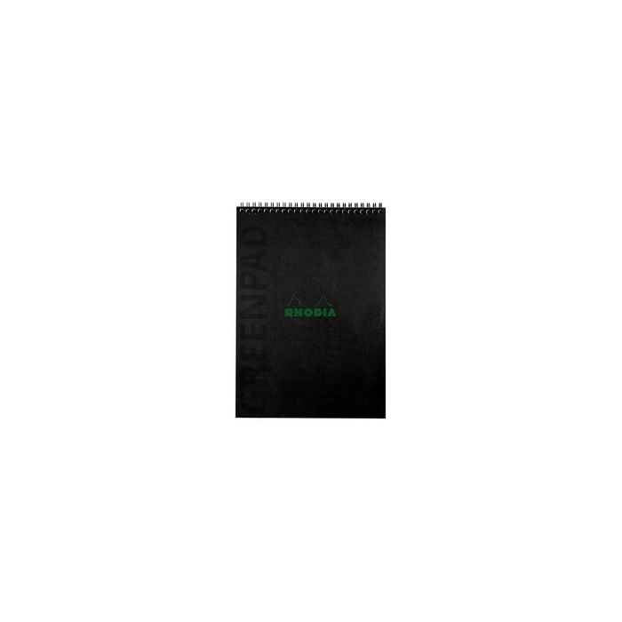 RHODIA Bloc reliure intégrale GREENPAD, A4+, quadrillé, noir