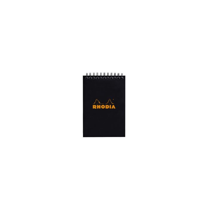 RHODIA Bloc spiralé No. 13, format A6, quadrillé 5x5, noir