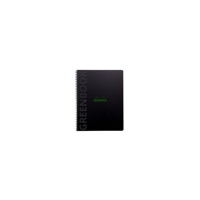 RHODIA Cahier à spirale GREENBOOK, A4+, ligné, noir