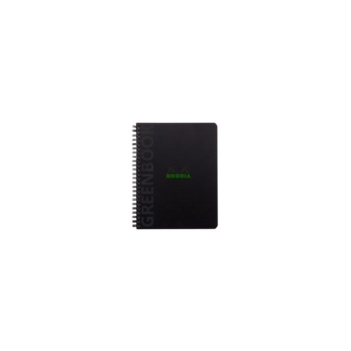 RHODIA Cahier à spirale GREENBOOK, A5+, ligné, noir