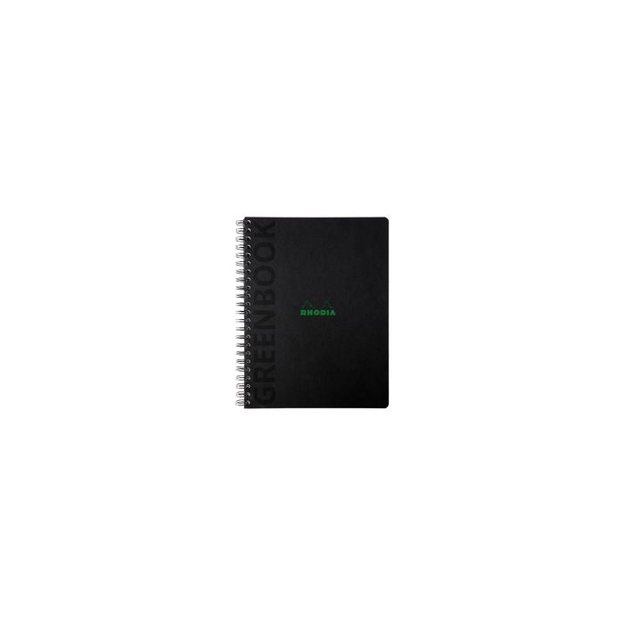 RHODIA Cahier à spirale GREENPAD, A4+, quadrillé, noir
