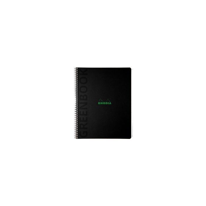 RHODIA Cahier à spirale GREENPAD, A4+, quadrillé, noir