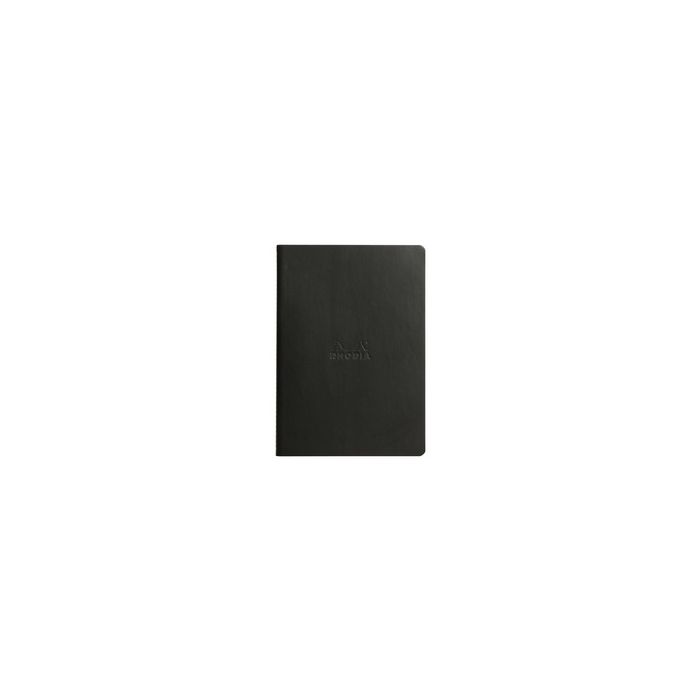 RHODIA Carnet piqûre textile RHODIARAMA, A5, ligné, noir