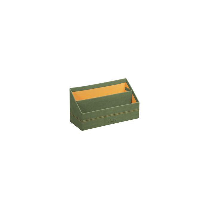 RHODIA Porte-courrier, en simili cuir, sauge