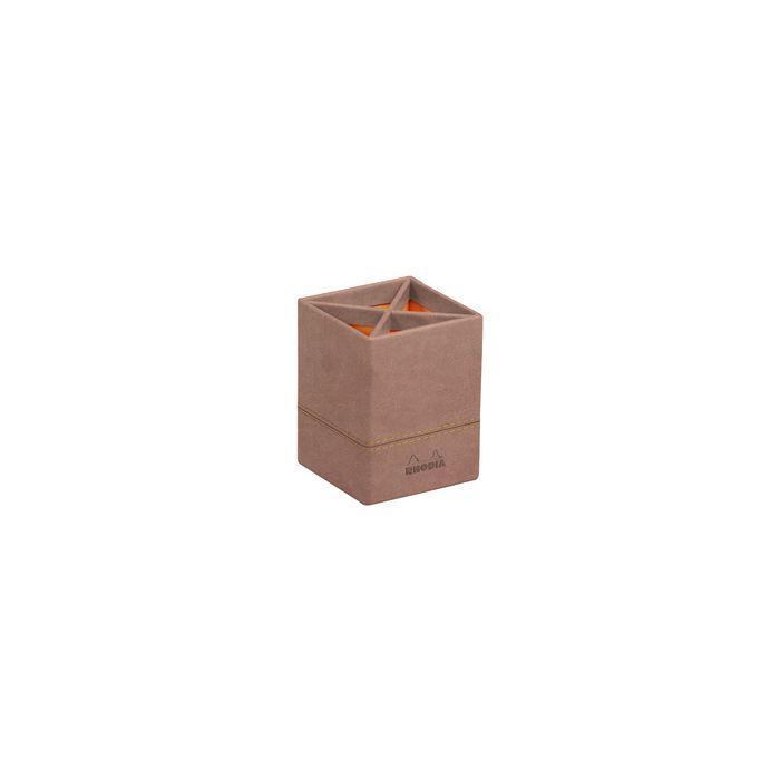 RHODIA Pot à crayons, en similicuir, bois de rose