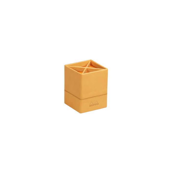 RHODIA Pot à crayons, en similicuir, orange