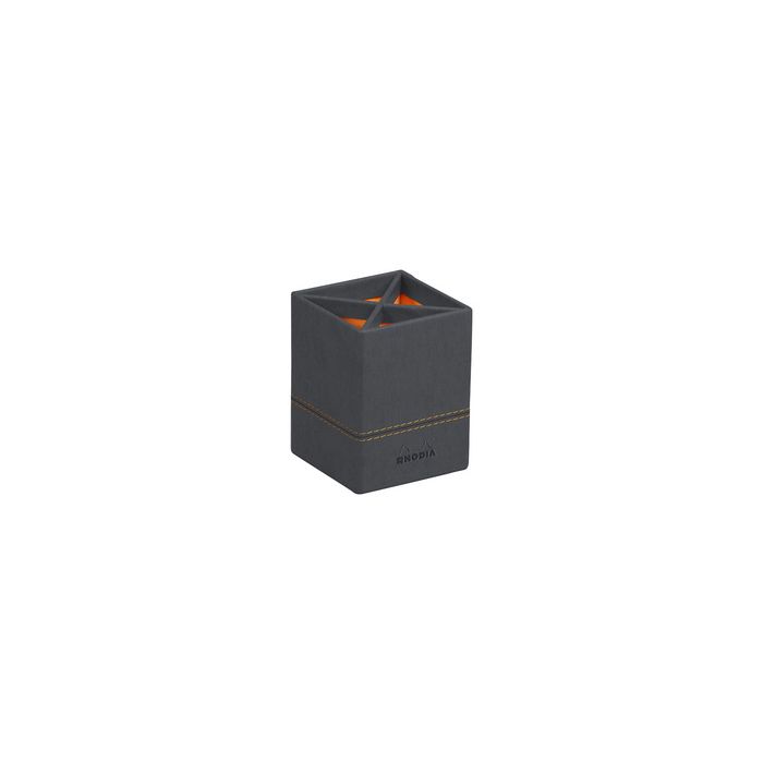 RHODIA Pot à crayons, en similicuir, titane