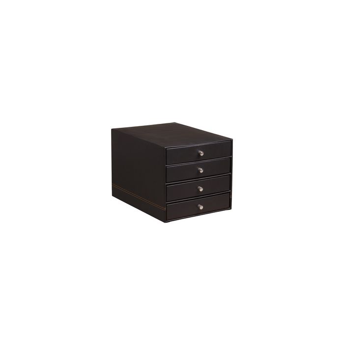 RHODIA Trieur 4 tiroirs, en simili cuir, noir