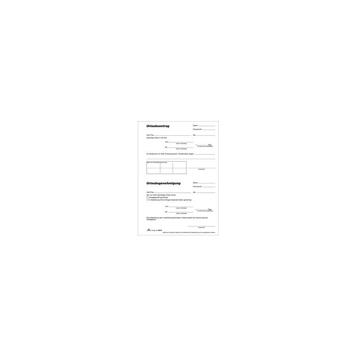 RNK Verlag Formulaire "demande de congé", bloc, format A5