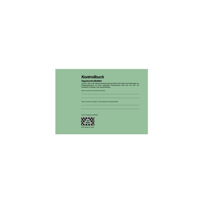 RNK Verlag Kontrollbuch, DIN A5 quer, 32 Blatt