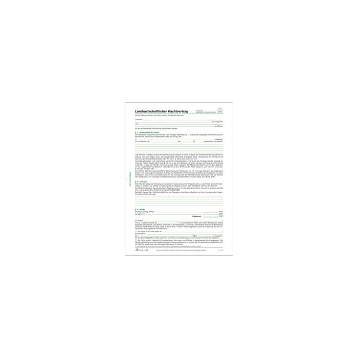 RNK Verlag Landwirtschaftlicher Pachtvertrag, 4-seitig x10