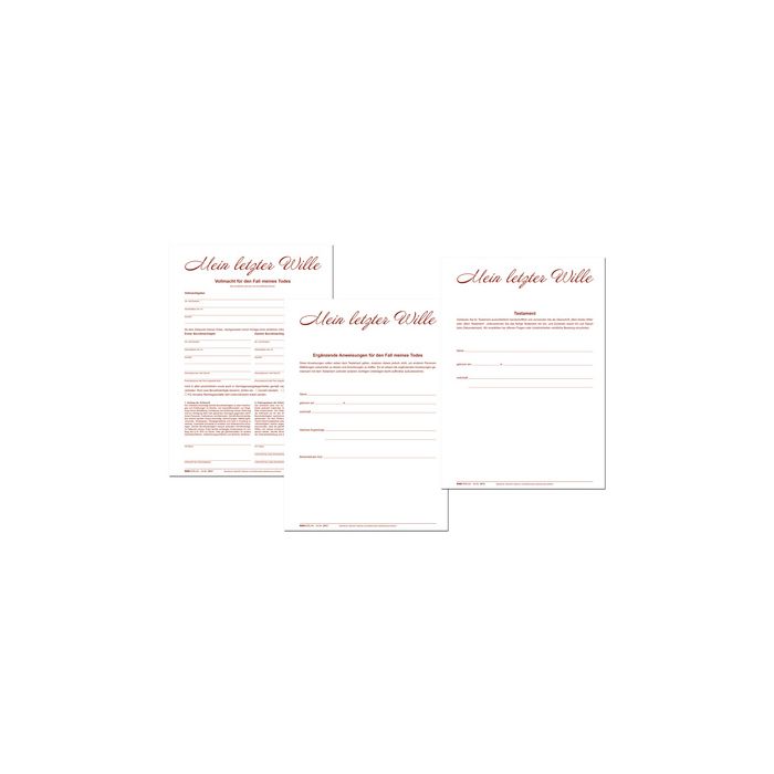 RNK Verlag Vordruck Testament "Mein letzter Wille"