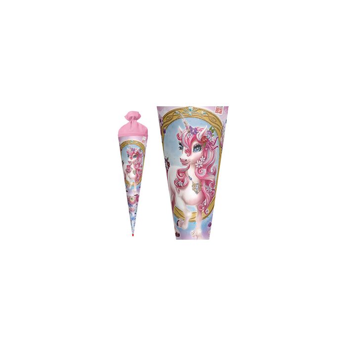 ROTH Schultüte "Einhorn Beauty", rund, 700 mm, Glitter